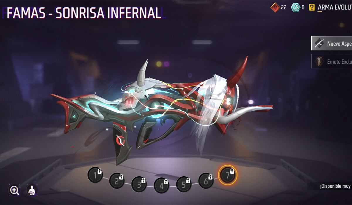 Skins evolutivas de Free Fire: FAMAS