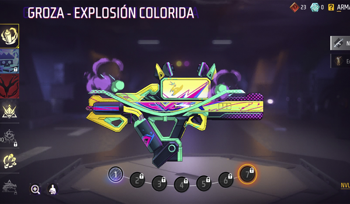 Skins evolutivas de Free Fire: GROZA