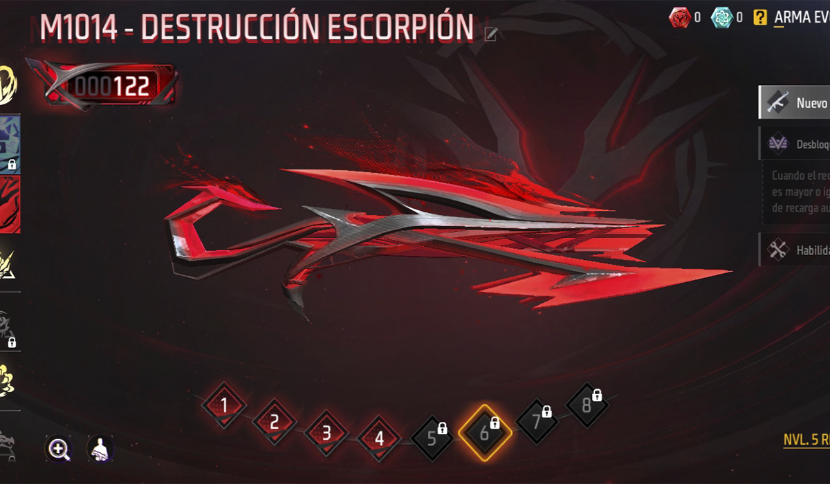 Skins evolutivas de Free Fire: M1014