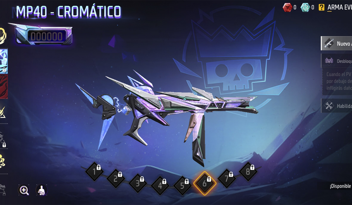 Skins evolutivas de Free Fire: MP40