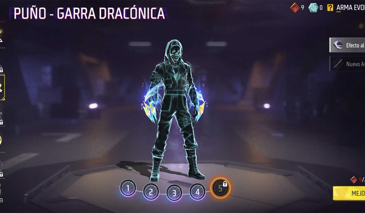 Skins evolutivas de Free Fire: PUÑO