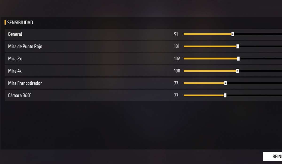 sensibilidad en Free Fire: general