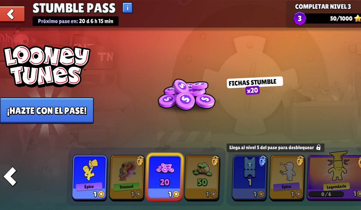 Fichas gratis en Stumble Guys: pase de batalla gratis